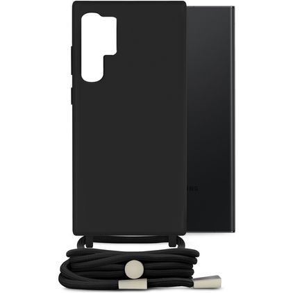 Mobilize Lanyard Gelly Samsung Galaxy S23 Ultra Flexibel TPU Hoesje met koord - Zwart