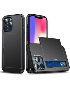 Mobigear Card iPhone 14 Hoesje Hardcase Backcover Shockproof met Pasjeshouder - Zwart