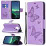 Mobigear Butterfly Nokia 1.4 Hoesje Bookcase Portemonnee - Paars