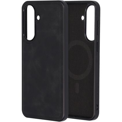 Mobiparts Classic Samsung Galaxy A37 MagSafe Hoesje TPU,Kunstleer Backcover - Graphite Black