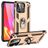 Mobigear Armor Ring Xiaomi Redmi 10C Hoesje Hardcase Backcover Shockproof met Ringhouder - Goud