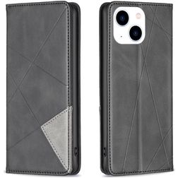 Mobigear Rhombus Slim iPhone 15 Hoesje Bookcase - Zwart