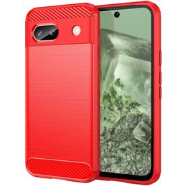 Mobigear Brushed Slim Google Pixel 8a Hoesje Flexibel TPU Backcover - Rood