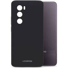 Mobilize Rubber Gelly OPPO Reno 12 Pro Hoesje Flexibel TPU Backcover - Zwart