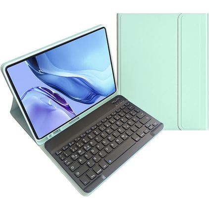 Mobigear Keys iPad Air 11 Inch (2024) Hoes QWERTZ Bluetooth Toetsenbord Bookcase + Stylus Houder - Mint