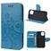 Mobigear Flowers iPhone 12 Mini Hoesje Bookcase Portemonnee - Blauw