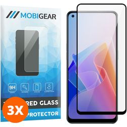 Mobigear Premium OPPO Reno 7 Lite Glazen Screenprotector - Case Friendly - Zwart (3-Pack)