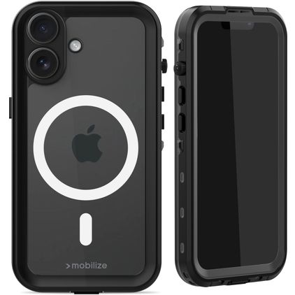 Mobilize Waterproof iPhone 16 Waterdicht MagSafe Hoesje Hardcase Backcover - Zwart