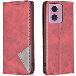 Mobigear Rhombus Slim Motorola Moto E14 Hoesje Bookcase - Rood