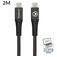 Mobilize Strong Nylon USB-C naar USB-C Kabel 2 m - Zwart