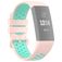 Mobigear Sport Plus Buckle Siliconen Fitbit Charge 3 Bandje Gespsluiting - Roze / Turquoise