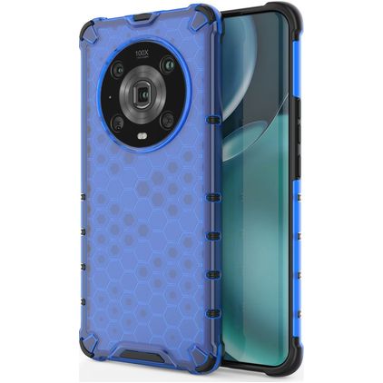 Mobigear Honeycomb HONOR Magic 4 Pro Hoesje Hardcase Backcover Shockproof - Blauw