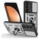 Mobigear Armor Ring Cam Slide Samsung Galaxy S25 FE Hoesje Hardcase Backcover Shockproof met Ringhouder en Camera Slider - Zilver