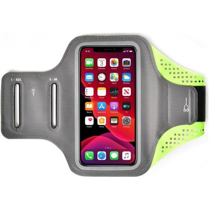 Mobigear Easy Fit Telefoonhouder Hardlopen Neopreen Sport Hoesje Sportarmband - Medium - Groen