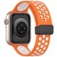 Mobigear Sport Plus Mag Siliconen Apple Watch Bandje Magneetsluiting - 42/41/40/38 mm - Wit / Oranje