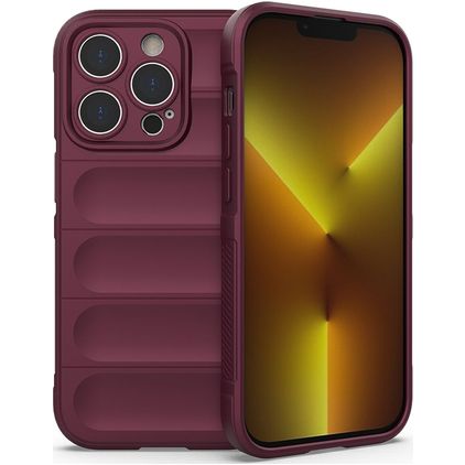 Mobigear Bumpy iPhone 14 Pro Hoesje Flexibel TPU Backcover - Bordeaux Rood