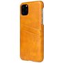 Fierre Shann Premium Card iPhone 11 Hoesje Backcover met Pasjeshouder - Cognac