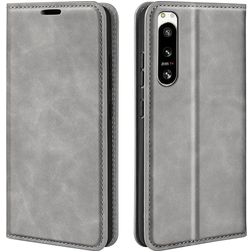 Mobigear Retro Slim Sony Xperia 5 IV Hoesje Bookcase Portemonnee - Grijs