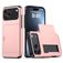 Mobigear Card iPhone 18 Pro Hoesje Hardcase Backcover Shockproof met Pasjeshouder - Roze