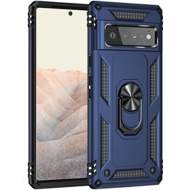 Mobigear Armor Ring Google Pixel 6 Pro Hoesje Hardcase Backcover Shockproof met Ringhouder - Blauw