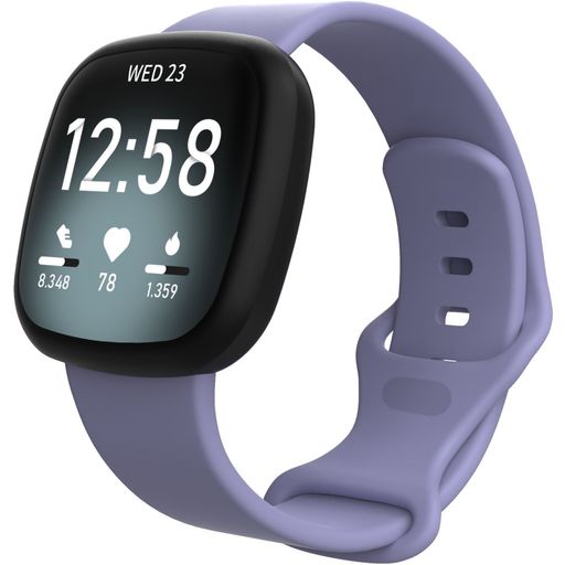 Mobigear Sport Dual Siliconen Fitbit Versa 3 Bandje Druksluiting - Paars