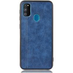 Mobigear Stitch Samsung Galaxy M21 Hoesje Backcover - Blauw