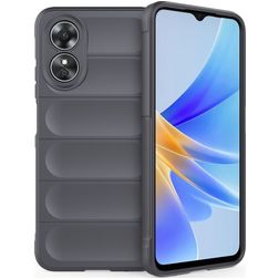 Mobigear Bumpy OPPO A17 Hoesje Flexibel TPU Backcover - Antraciet