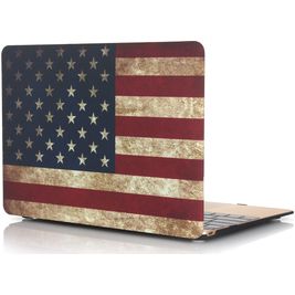 Mobigear Design MacBook 12 Inch (2015-2017) Hoes Hardshell Laptopcover MacBook Case - US Flag - Model A1534