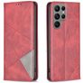 Mobigear Rhombus Slim Samsung Galaxy S23 Ultra Hoesje Bookcase - Rood