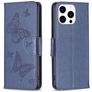 Mobigear Butterfly iPhone 16 Pro Max Hoesje Bookcase Portemonnee - Blauw