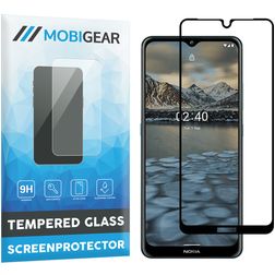 Mobigear Premium Nokia 2.4 Glazen Screenprotector - Case Friendly - Zwart