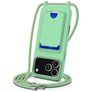 Mobigear Lanyard Card iPhone 18 Pro Max Siliconen Hoesje met koord en Pasjeshouder - Groen