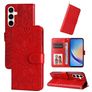 Mobigear Sunflower Samsung Galaxy A35 Hoesje Bookcase Portemonnee - Rood
