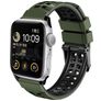 Mobigear Aero Armor Siliconen Apple Watch Bandje Gespsluiting - 49/46/45/44 mm - Legergroen