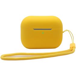 Mobigear Lanyard Apple AirPods Pro 2 Hoesje Flexibel Siliconen - Geel
