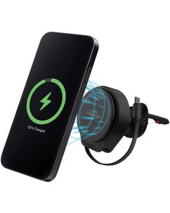 Mobilize Retractable Cable MagSafe Telefoonhouder Auto Ventilatierooster Magnetisch Universeel - Zwart