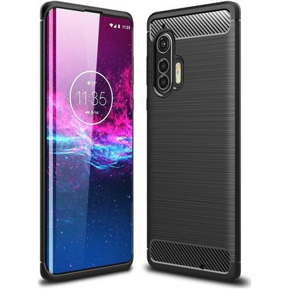 Mobigear Brushed Slim Motorola Edge Plus Hoesje Flexibel TPU Backcover - Zwart