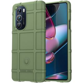 Mobigear Rugged Shield Motorola Edge 30 Pro Hoesje Flexibel TPU Backcover Shockproof - Groen