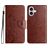 Mobigear Flowers iPhone 16 Hoesje Bookcase Portemonnee - Bruin