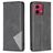 Mobigear Rhombus Slim Motorola Moto G84 Hoesje Bookcase - Zwart