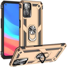 Mobigear Armor Ring OPPO A76 Hoesje Hardcase Backcover Shockproof met Ringhouder - Goud