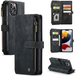 CaseMe C30 iPhone 13 Pro Hoesje Bookcase Portemonnee - Zwart
