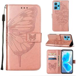 Mobigear Butterfly Realme 9 Pro Plus Hoesje Bookcase Portemonnee - Roségoud
