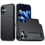 Mobigear Card iPhone 16 Plus Hoesje Hardcase Backcover Shockproof met Pasjeshouder - Zwart