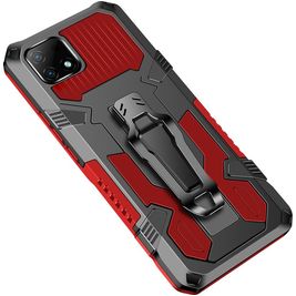 Mobigear Armor Stand Realme C21 Hoesje Hardcase Backcover Shockproof met Standaard - Zwart / Rood