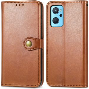Mobigear Snap Button OPPO A76 Hoesje Bookcase Portemonnee - Bruin