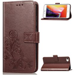 Mobigear Clover iPhone 7 Hoesje Bookcase Portemonnee - Bruin