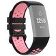 Mobigear Sport Plus Buckle Siliconen Fitbit Charge 3 Bandje Gespsluiting - Zwart / Roze