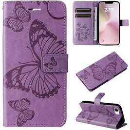 Mobigear Butterfly iPhone 16e Hoesje Bookcase Portemonnee - Paars