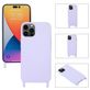 Mobigear Lanyard iPhone 14 Pro Max Siliconen Hoesje met koord - Paars